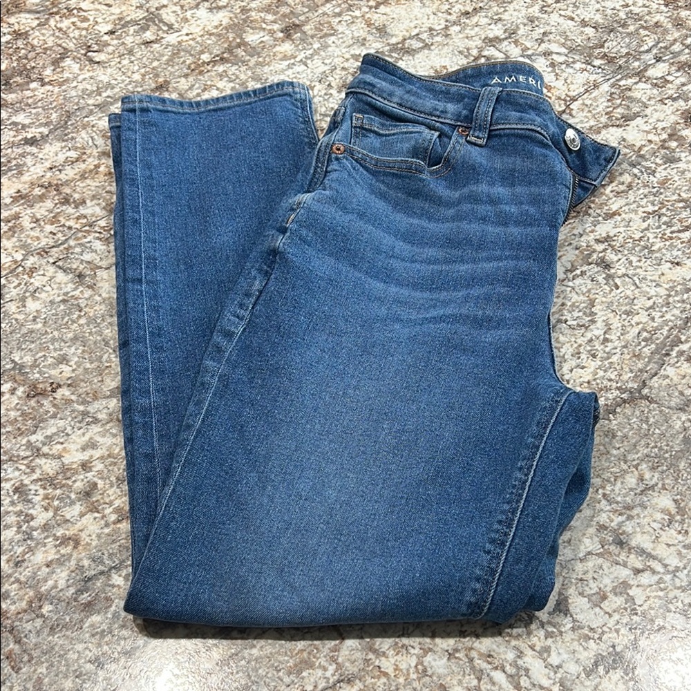 American Eagle Outfitters Blue Straight Denim with Stretch